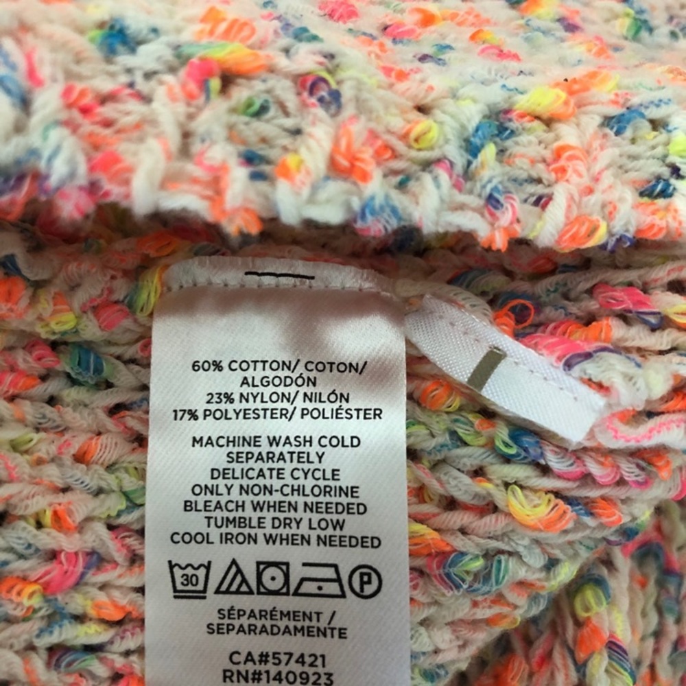 Loft Rainbow Confetti Sweater Easter Spring Colors - image 3